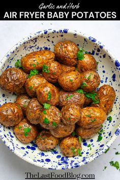 a bowl full of air fryer baby potatoes