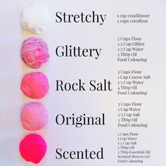 the instructions for how to make glitter rock salt soaps are displayed on a white sheet