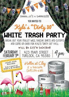 30th Party, Dirty Thirty, Dirty 30, Adult Birthday Party, Trailer Park, Party Entertainment