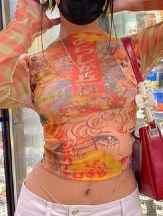 ⚡️Free Shipping 2022 Anime Printed Long Sleeve Mesh Crop Top Orange L under $15.00 in Tops&Tees at AnotherChill.com Online. Style: Street, Sweet. Color: Orange. Fabric Content: Polyester, Cotton. Fit Type: Slim fit. Neckline: Crew Neck. Sleeve Length: Long Sleeve. The featured orange mesh top is the color of summertime! With a cropped length, stitched detail, and checkered anime pattern all around to look cute on hot days.. ✓2022 SUMMER OUTFITS. Check reviews and buy Anime Printed Long Sleeve Me Crop Top Aesthetic, Anime Pattern, Tøp Aesthetic, Mesh Tops, Mesh Crop Top, Slim Fit Top, Orange Fabric, Cropped Tops, Vintage Grunge