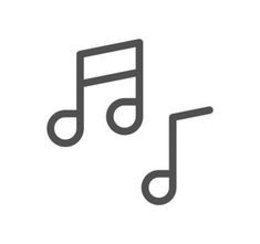 two musical notes on a white background