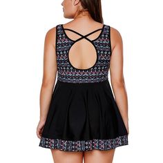 Black Forest Two Piece Tankini – curvywaves Printed Stretch Swim Dress For Pool, Printed Stretch Swim Dress For Sunbathing, Stretch Printed Swim Dress For Poolside, Sleeveless Printed Swim Dress For Pool, Printed Black Swimwear For Vacation, Black Printed Swimwear For Vacation, Printed Beachwear Swim Dress, Printed Sleeveless Tankini For Swimming, Backless Black Swim Dress For Beach