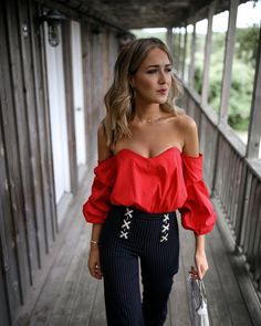 Mary Orton, Statement Pants, Caroline Constas, Weekend Style, Outfit Goals, Off The Shoulder Top, Veronica Beard, How To Take, Leg Pants