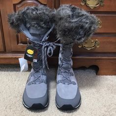 New! Eddie Bauer Sz 9, Cinder Waterproof Solistice Ll Leather Lace Up Boots , Faux Fur On Top, Side Zipper And Skid Free Sole. Minimalist Boots, Fold Over Boots, Rain Boots Women, Hunting Women, Mid Boots, Hiking Boots Women, Leather Lace Up Boots, Bean Boots, Leather Riding Boots