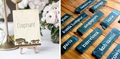 Unique Ideas for Wedding Table Names | SouthBound Bride Creative Wedding Table Names, Wedding Table Names Countries, Street Name Wedding Tables, Wood Table Names Wedding