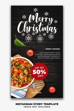 a christmas flyer with a bowl of food