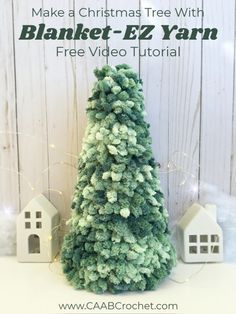 a fake christmas tree with the words make a christmas tree with blanket - ez yarn