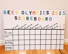 a board that has been placed on the floor to be used as a scoreboard