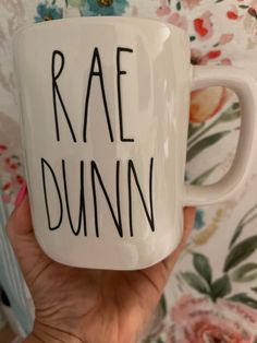 Rae Dunn White Mug with Rae Dunn Signature on Back of Much Moon Home Decor, Home Boutique, Johanna Parker, Rae Dunn Collection, White Mug, Blue Sky, Blankets, Tea Cups, Kate Spade