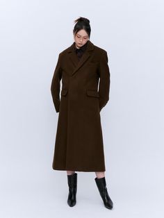 Composition : MARINOWOOL90% N10%Color : BrownCountry of Origin : Republic of Korea Brown Long Wool Coat With Double Button Closure, Long Brown Wool Coat For Office, Tailored Brown Wool Coat, Tailored Brown Long Wool Coat, Brown Wool Coat With Hidden Button Closure For Winter, Wool Coat, Jackets & Coats, Wool, The Originals