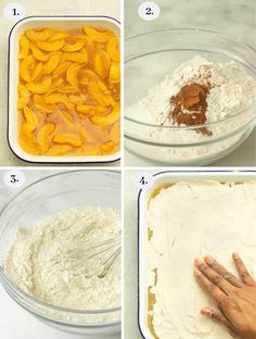 steps to make banana bread in a glass bowl