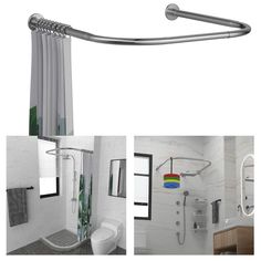 PRICES MAY VARY. 【Ideal Size】The shower curtain rod is adjustable from Length on both sides:31.5"-47",Middle width:34.7"-43" to fit in your open space. Please measuring your space length and width size before purchase, this rod rack fit for Length on both sides:31.5"-47",Middle width:34.7"-43" size. This U Shaped shower rod is easily hanging curtains, simple design, save space. Suitable for bathroom, shower stall, bathtub, clothing stores, fitting rooms, cloakrooms, and more. 【Superior Material】 U Shaped Shower Curtain Rod, L Shape Shower Curtain Rod, Oval Shower Curtain Rail, Round Corner Shower Curtain Rod, Corner Shower Curtain Rod, Curved Black Shower Curtain Rod, L Shaped Bathroom, Curved Chrome Shower Rod, Fitting Rooms