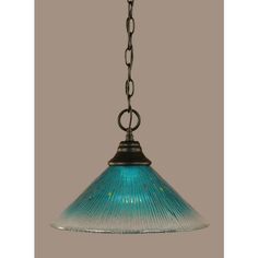 a glass light hanging from a chain on a ceiling fixture in an old - fashioned style