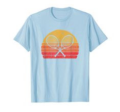 PRICES MAY VARY. Featuring cool graphic design with crossed tennis racquet and sun, it's a perfect gift for Christmas and birthday presents for the tennis player in your life. Tennis is healthy and fun! Lightweight, Classic fit, Double-needle sleeve and bottom hem Summer Cotton Tennis T-shirt, Summer Tennis T-shirt With Graphic Print, Retro Sports T-shirt For Summer, Sun Vintage, Pickleball Shirt, Tennis Racquets, Racquets, Tennis Racquet, Vneck Tshirt Women