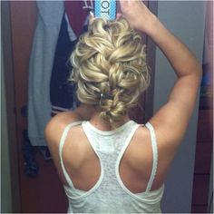 prom hair ou I like this even though its exactly how I wear my hair to horse shows. Messy French Braid, Prom Hairdos, Updo Inspiration, French Braid Bun, Messy French Braids, Bridesmaids Hairstyles, Braid Bun, Formal Hair, French Braid