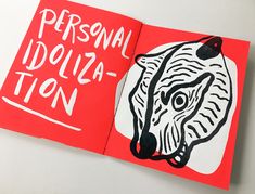 an open book with a drawing of a zebra on it's cover and the words personal doula - ion written in white