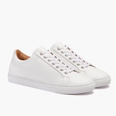 Women's Premier Low Top In White Leather - Thursday Boot Company Mens White Dress Sneakers, Low Top White Sneakers, White Casual Sneakers With Leather Lining, Casual White Sneakers With Leather Lining, Mens White Leather Sneakers, Thursday Boots Women, Outfits Blanco, Classic White Sneakers, White Leather Sneakers Men