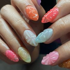 36 Stunning 3D Nail Art Designs for 2024: Get Inspired and Create Your Next Manicure Masterpiece Wave Nails, 3d Nail Art Designs, Fantasy Nails, Beige Nails, Mermaid Nails, Nails Tips, Neon Nails, Pastel Nails, French Tips