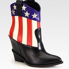 Giuseppe Zanotti Leather Western Boot With American Flag Shaft. . 4.3" Hidden Wedge Heel; 4"H Shaft; 12" Circ. . Pointed Toe. . Pull-Tabs Ease Dress. . Leather Sole. . Made In Italy. Lc A00 0259 Box Dust Bag Giuseppe Zanotti Boots, Autumn Shoes Women, Womens Designer Boots, Giuseppe Zanotti Heels, Zanotti Shoes, Leather Western Boots, Giuseppe Zanotti Shoes, Womens Summer Shoes, Yeezy Shoes