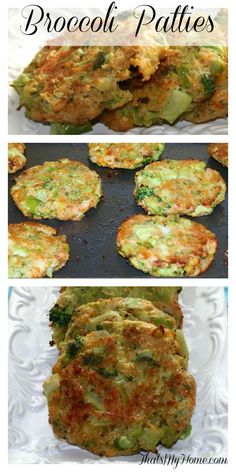 broccoli patties with cheese and seasoning on top