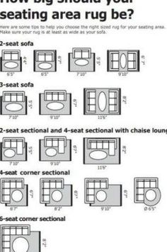 how big should your seating area be? info sheet for the seat section and additional sections