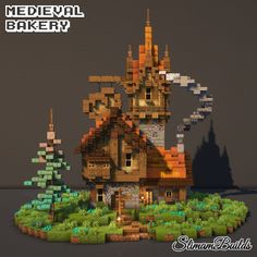 an image of a house made out of lego blocks with the words medieval bakery on it