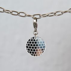 Disco Ball Charm Trendy Charms With Removable Details, Trendy Removable Charms For Everyday, Trendy Silver Charm Bracelet With Lobster Clasp, Trendy Sterling Silver Charm Necklaces With Lobster Clasp, Trendy Metal Charm Necklace With Lobster Clasp, Trendy Dangle Charm Necklaces With Removable Charms, Trendy Adjustable Charms With Removable Features, Trendy Silver Charm Necklaces With Removable Charms, Trendy Silver Necklaces With Removable Charms