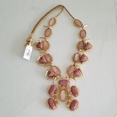 Gorgeous Kendra Scott Odessa Statement Necklace In Vintage Gold & Blush Pink Quartzite From The Yellow Rose Collection. Brand New With Tags. Kendra Scott Dust Pouch Included. Elegant Pink Necklace With Jewels, Designer Pink Jewelry For Formal Occasions, Elegant Pink Jeweled Necklaces, Luxury Handmade Pink Necklace, Luxury Handmade Pink Jewelry, Pink Gemstone Accents Necklaces For Formal Occasions, Formal Pink Necklaces With Gemstone Accents, Formal Pink Gemstone Accented Necklaces, Handmade Pink Jewelry For Evening