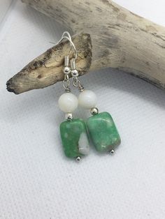 Excited to share this item from my #etsy shop: Green Gemstone Handmade Earrings , Handcrafted Earrings, Jewelry for Women, Presents For Women, Jewelry Handmade, Handmade Gifts Park City Ut, Presents For Women, Handcrafted Earrings, Green Gemstones, Perfect Gift For Mom, White Beads, Jewelry For Women, Park City, Jewelry Handmade