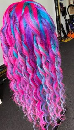 Cute trendy unicorn hairstyle ideas | Hairstyle tutorial ideas Cute Colorful Hairstyles, Neon Hair Dye, Different Color Hair Ideas, Neon Hair Color Ideas, Crazy Color Hair Ideas, Spooky Hair Color, Bright Hair Color Ideas, Cool Hair Ideas, Vibrant Hair Color Ideas