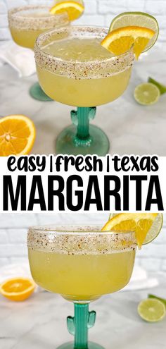 two margaritas with lemon slices and spices in them, sitting on top of each other