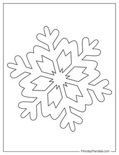 a snowflake is shown in the shape of a square, outlined on a white background