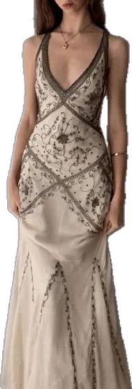 Beige Evening Dress For Gala During Prom Season, Cream Sleeveless Party Evening Dress, Cream Sleeveless Evening Dress For Party, Elegant Cream Evening Dress For Prom, Beige Prom Evening Dress With Fitted Bodice, Beige Evening Dress For Prom Season, Elegant Beige Maxi Dress For Prom, Elegant Beige Maxi Dress For Banquet, Cream Party Gown For Summer