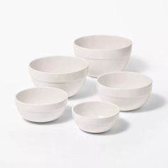 5pc Earthenware Ceramic Mixing Bowl Set Cream - Figmint™ : Target Safe Wedding, Wedding Registry Gifts, Kitchen For Cooking, Target Shop, Ceramic Mixing Bowls, Wedding Registry Ideas, Earthenware Ceramics, Mixing Bowl Set, Nest Design