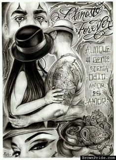 a drawing of a man kissing a woman