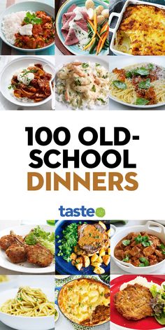 the cover of an old school dinner book, with pictures of different dishes on it