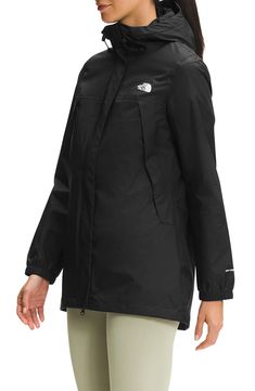 Rainy days have met their match with this hooded jacket that's breathable, lightweight and repels water and wind. 30" length (size X Medium) Drawcord-toggle hood Elastic cuffs 109 g/m² DryVent 2L ripstop with non-PFC durable-water repellent (non-PFC DWR) finish Partially lined 100% recycled nylon Machine wash, tumble dry Imported PFC-free, durable water-repellent coating is free of per- and poly-fluorinated chemicals, some of which can be harmful to the environment Spring Showers, Alpine Style, Rain Jacket Women, Hooded Parka, Jacket Parka, Womens Parka, Parka Jacket, North Face Women, Light Jacket