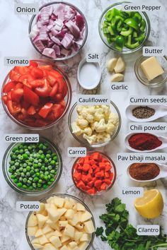 the ingredients for this vegetable salad are shown