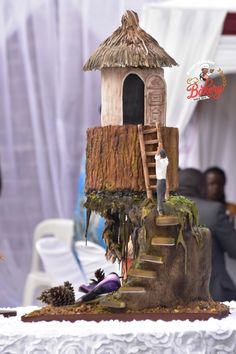 a cake made to look like a tree house