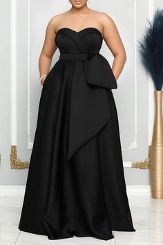 Plus Size Evening Gown, Chique Outfits, Plus Size Formal Dresses, Black Dress Formal, Black Tie Dress, Black Formal, Maxi Gown Dress, فستان سهرة, Classy Dress Outfits