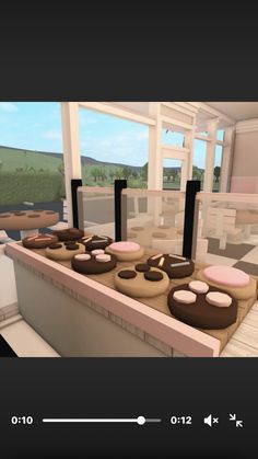 a virtual view of a table with donuts on it