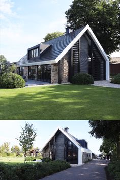 two pictures of the same house in different angles