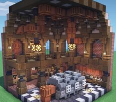 an image of a building made out of minecraft blocks and materials that look like dice houses