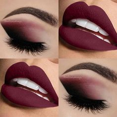 Maroon Eye Makeup, Winter Make Up, Burgundy Eye Makeup, Burgundy Makeup, Make Up Designs, Simple Everyday Makeup, Everyday Makeup Tutorials, Pinterest Makeup