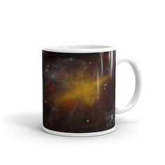 a coffee mug with an image of a star in the center