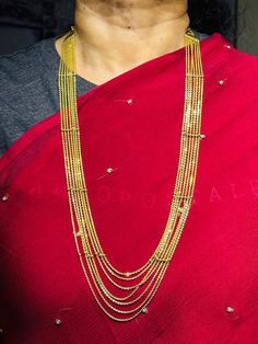 22 karat gold '7-lines' chain - chandanhaar / chandraharam   - 235-GN2089 - in 38.400 Grams for USD $4,213.36 USD. 
Made in India by Totaram Jewelers Online this product is in Gold - 22 Karat BIS Hallmark 916 Gold  & is an excellent gift for Adult - Women. Ships fully insured with secured guaranteed delivery for free with your order over $250 from New Jersey USA & comes with 30 days exchange policy. Gold Kundan Necklace With Zari Work, Gold Wedding Jewelry With Zari Weaving, Gold Zari Weaving Jewelry For Weddings, Traditional 22k Gold Chain Necklace For Festivals, Traditional Yellow Gold Chain Necklace, Chandraharam Latest Designs, Chandraharam Designs, Maharashtrian Jewellery, Diamond Wedding Jewelry