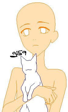 a drawing of a person holding a cat