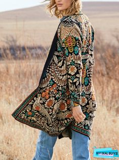 Cross Neck Loose Ethnic Coat Interest Board, Boho Coat, Boho Winter, Indian Tapestry, Types Of Coats, Cross Neck, Longline Cardigan, Boho Theme, Autumn Days