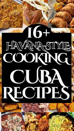 the cover of 16 + hawaiian style cooking cuba recipes, with images of different foods