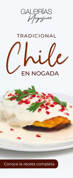 En septiembre y en tu mesa no puede faltar el tradicional chile en nogada. Spanish Food, Paleo Diet, Flan, Chef, Diet, Pastel, Stuffed Peppers, Magazine